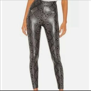 7 FOR ALL MANKIND Faux Leather Snake Print Leggings.Size S